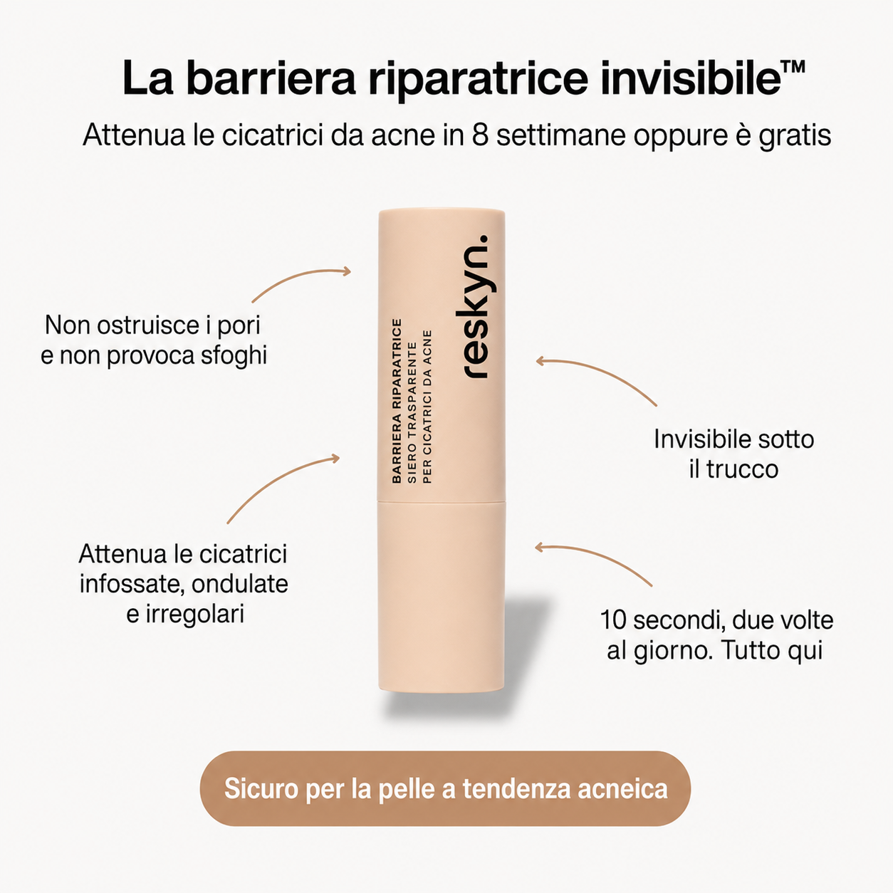 Reskyn Recovery Stick™ — Stick al silicone di grado medicale per cicatrici